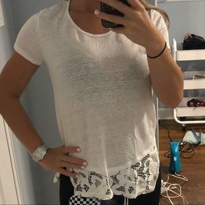 Red Haute Lace Bottom T-Shirt